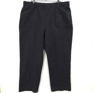Any Body Pants Women L Elastic Waist Pull On Stretch Black Minimalist Office